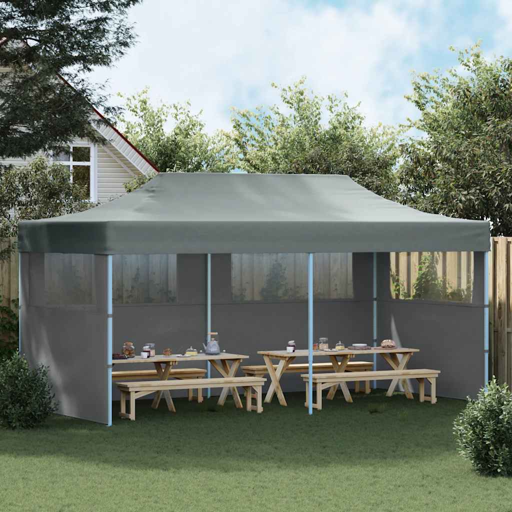 vidaXL Pop-Up Partyzelt mit Seitenwänden Faltbar 3 x 6 m Anthrazit