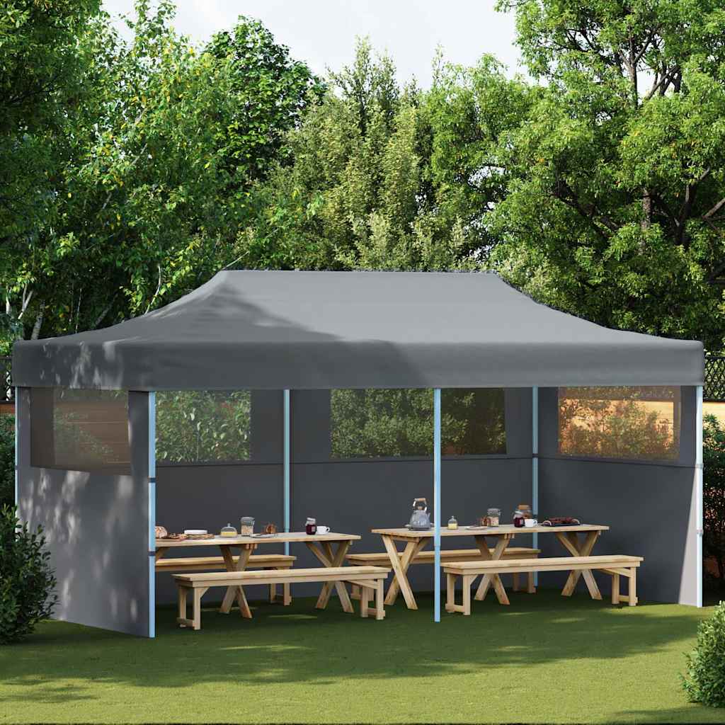 vidaXL Pop-Up Partyzelt mit Seitenwänden Faltbar 3 x 6 m Anthrazit