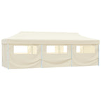 vidaXL Faltzelt Partyzelt Pop-Up mit 8 Seitenwänden 870x291x315 cm Creme