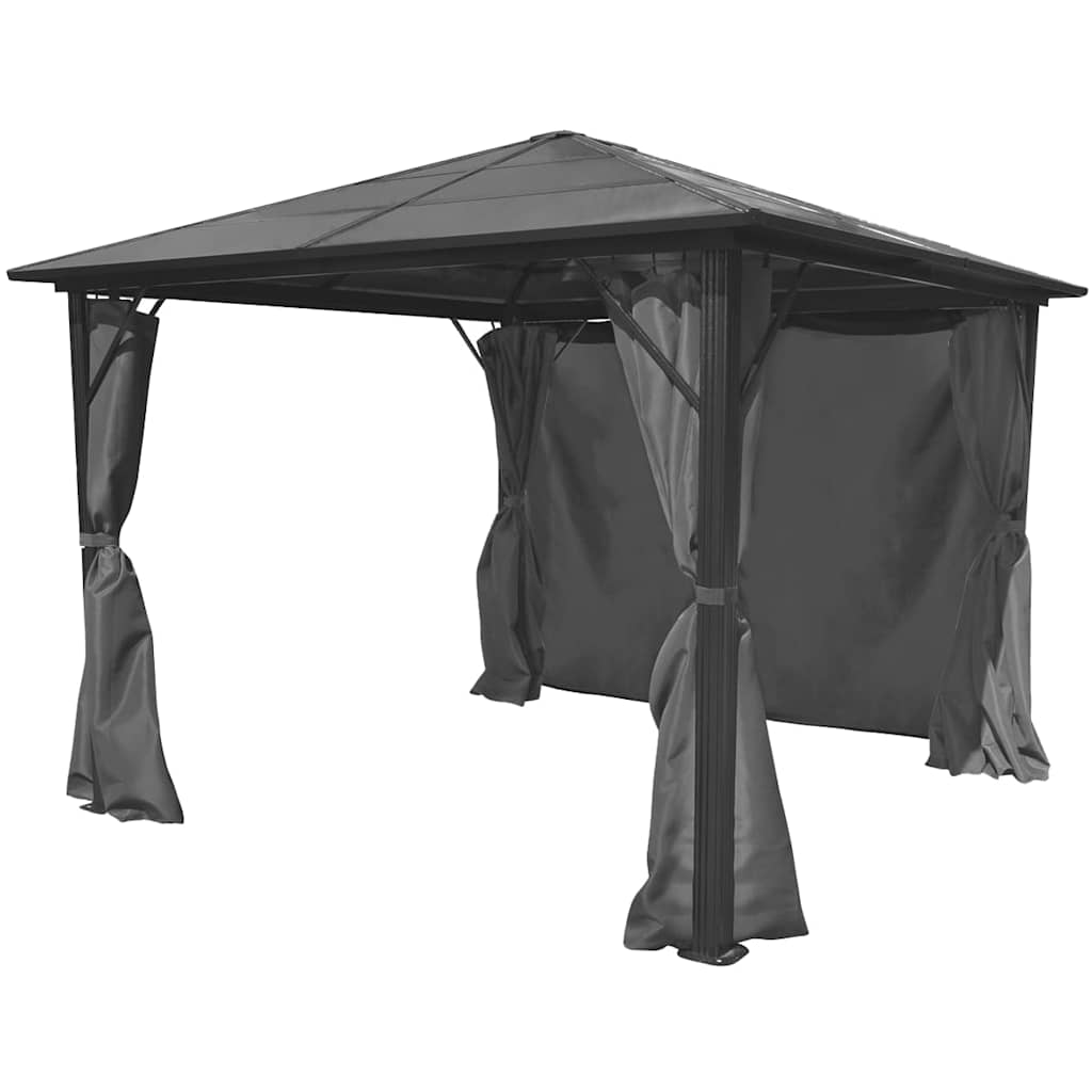 vidaXL Pavillon mit Vorhängen Anthrazit Aluminium 300 x 300 cm