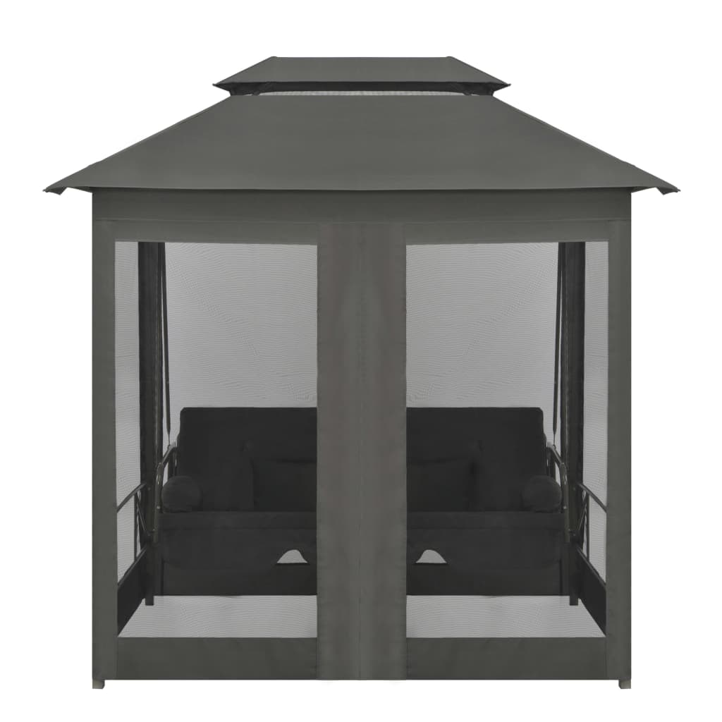 vidaXL Gartenschaukel mit Bettfunktion und Dach 220×160×240 cm Stahl
