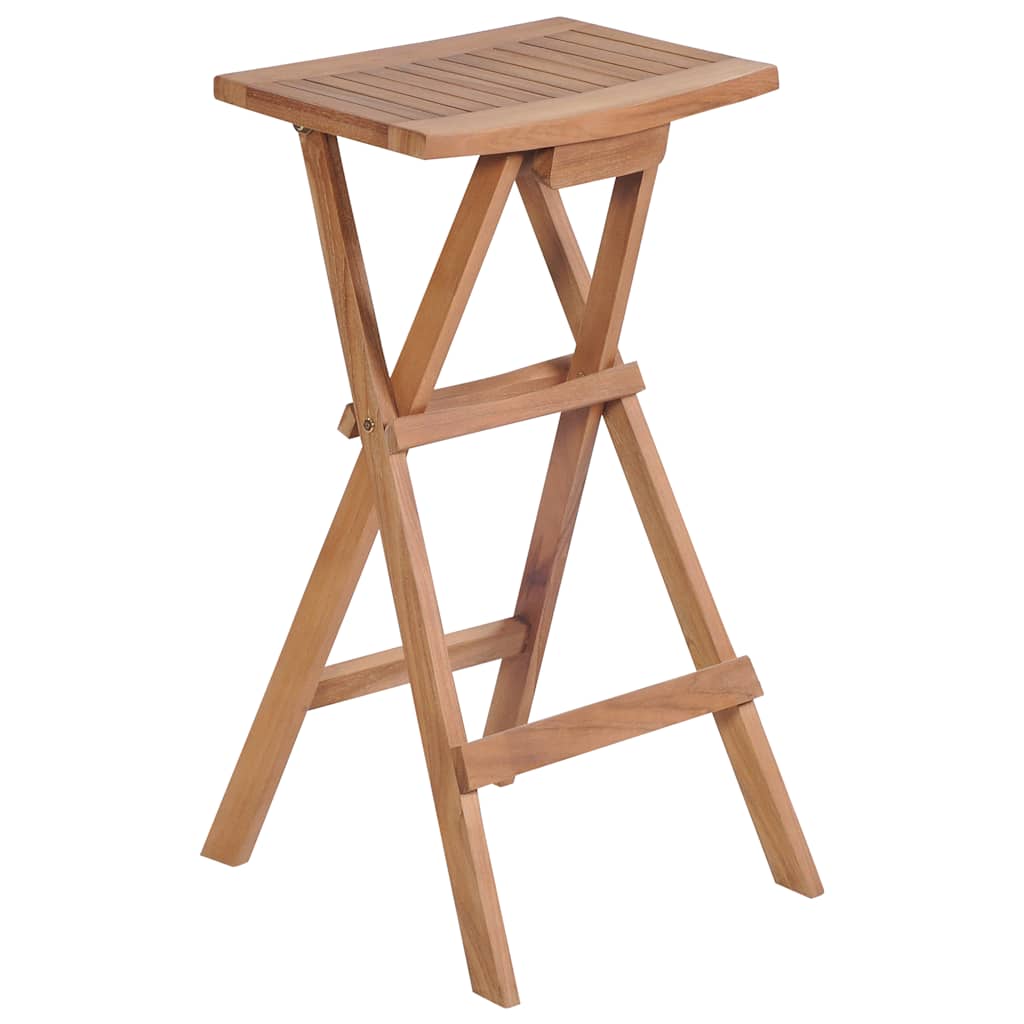 vidaXL Klappbare Barhocker 2 Stk. Massivholz Teak
