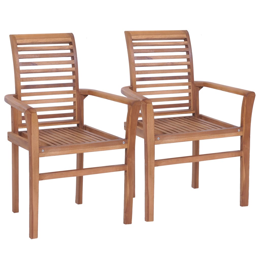 vidaXL Essstühle 4 Stk. Stapelbar Massivholz Teak