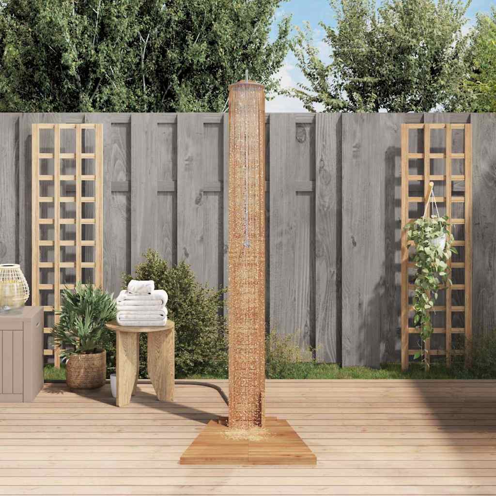 vidaXL Gartendusche Massivholz Teak 70x75x204 cm