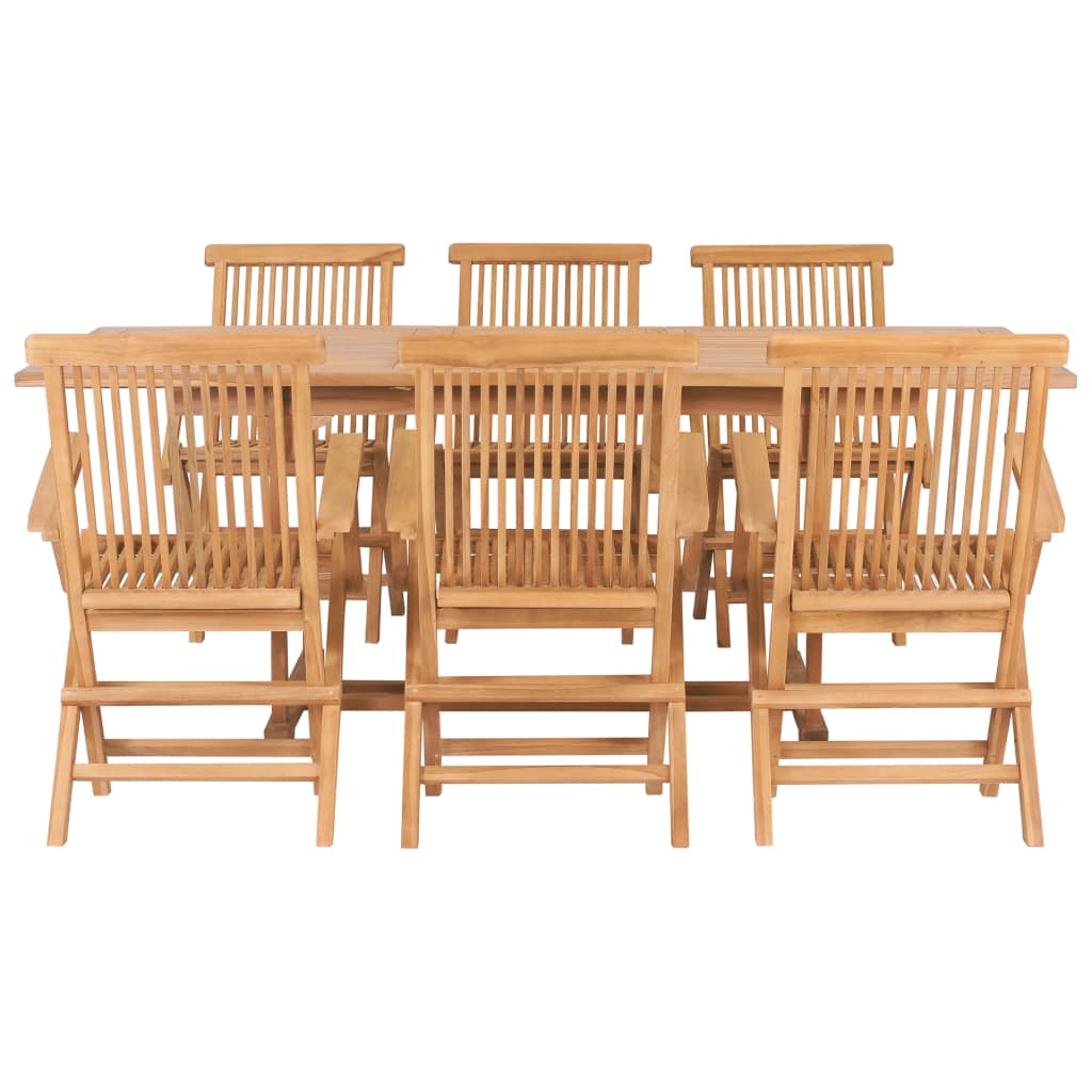 vidaXL 7-tlg. Garten-Essgruppe 150-200 x 100 x 75 cm Massivholz Teak