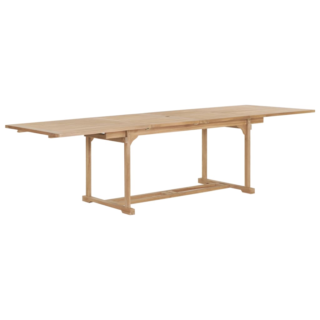 vidaXL Garten-Ausziehtisch 180-280x100x75 cm Massivholz Teak