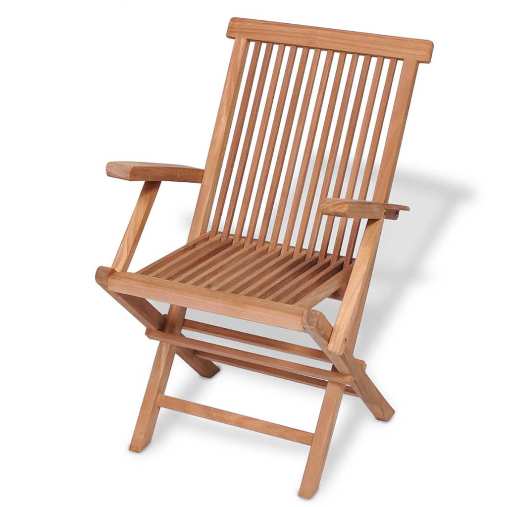 vidaXL 5-tlg. Garten-Essgruppe Teak Massivholz