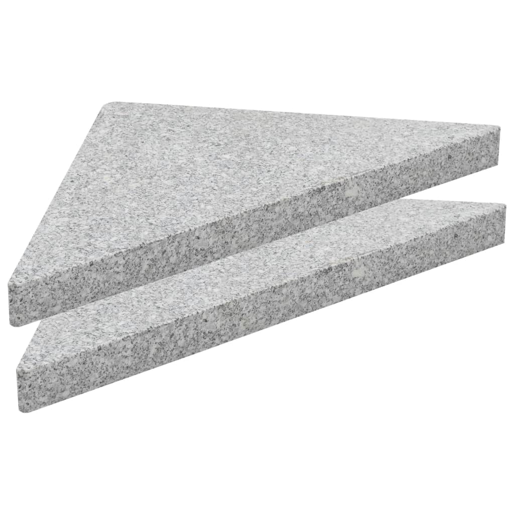 vidaXL Sonnenschirm-Gewichtsplatte Granit 15 kg Dreieckig Grau