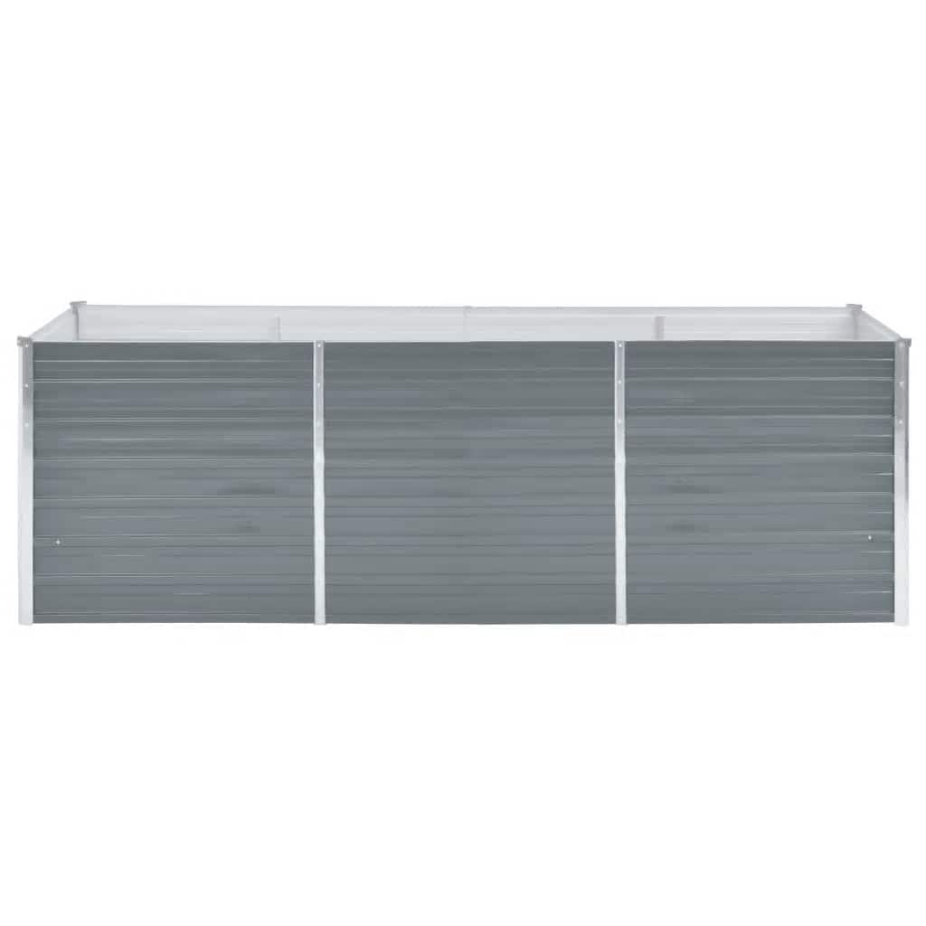 vidaXL Garten-Hochbeet Verzinkter Stahl 240x80x77 cm Grau