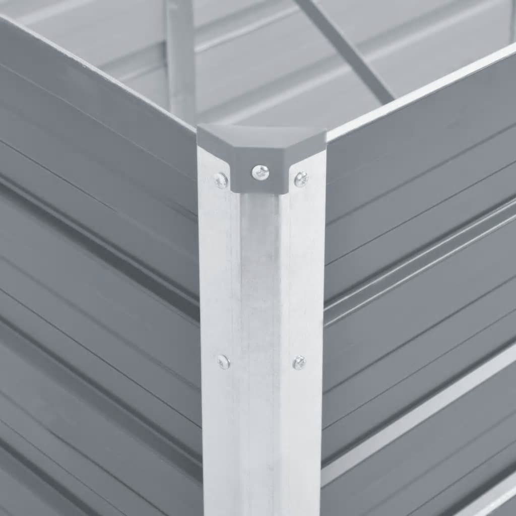 vidaXL Garten-Hochbeet Verzinkter Stahl 240x80x77 cm Grau