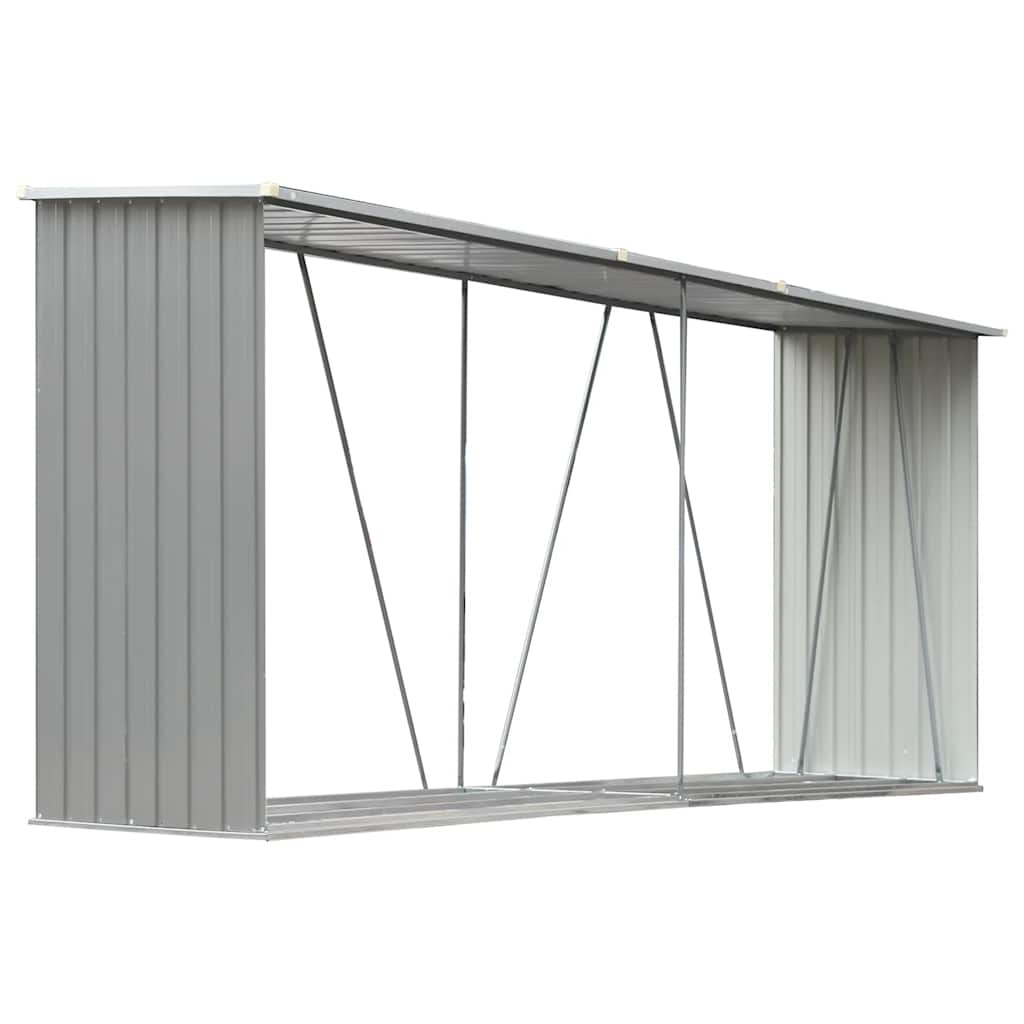 vidaXL Brennholzlager aus verzinktem Stahl 330x84x152 cm Grau