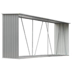 vidaXL Brennholzlager aus verzinktem Stahl 330x84x152 cm Grau