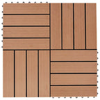 vidaXL Terrassenfliese 11 pcs Teak 30 x 30 cm WPC