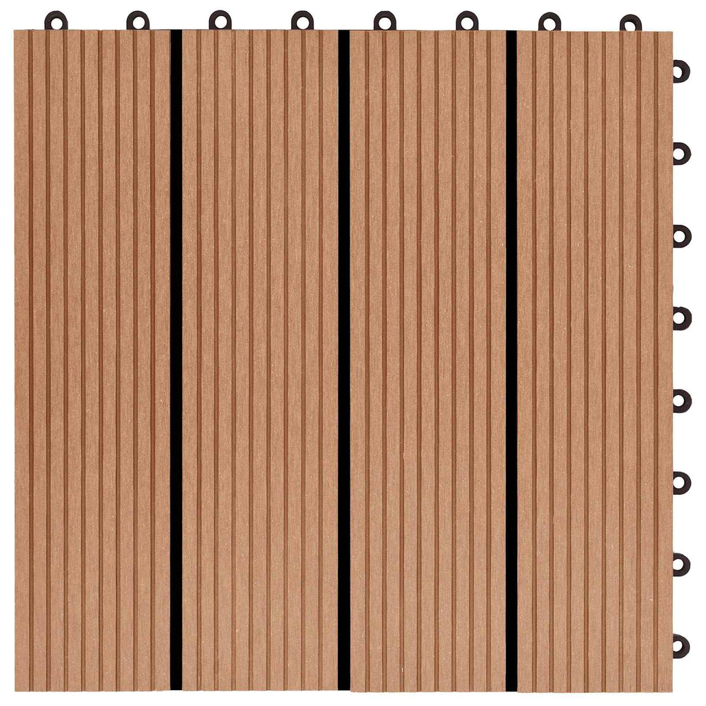 vidaXL Terrassenfliese 11 pcs Teak 30 x 30 cm WPC