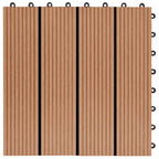 vidaXL Terrassenfliese 11 pcs Teak 30 x 30 cm WPC