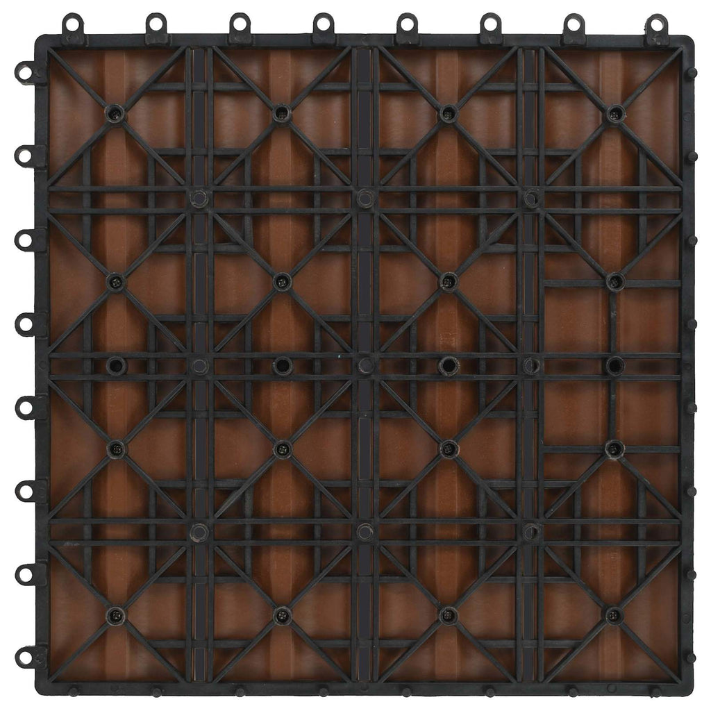 vidaXL Terrassenfliese 3D-Design 11 pcs Hellbraun 30 x 30 cm WPC