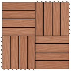 vidaXL Terrassenfliese 3D-Design 11 pcs Hellbraun 30 x 30 cm WPC