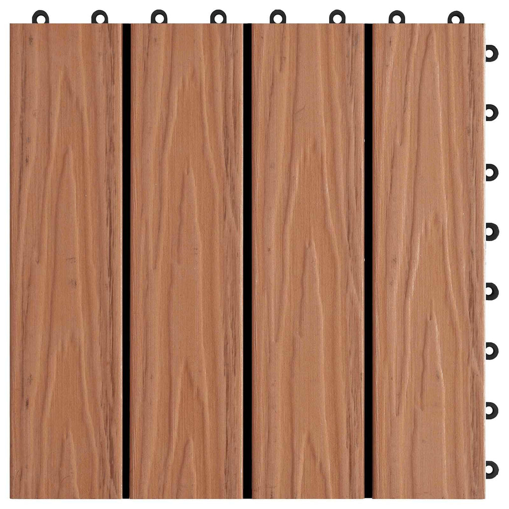 vidaXL Terrassenfliese 3D-Design 11 pcs Hellbraun 30 x 30 cm WPC