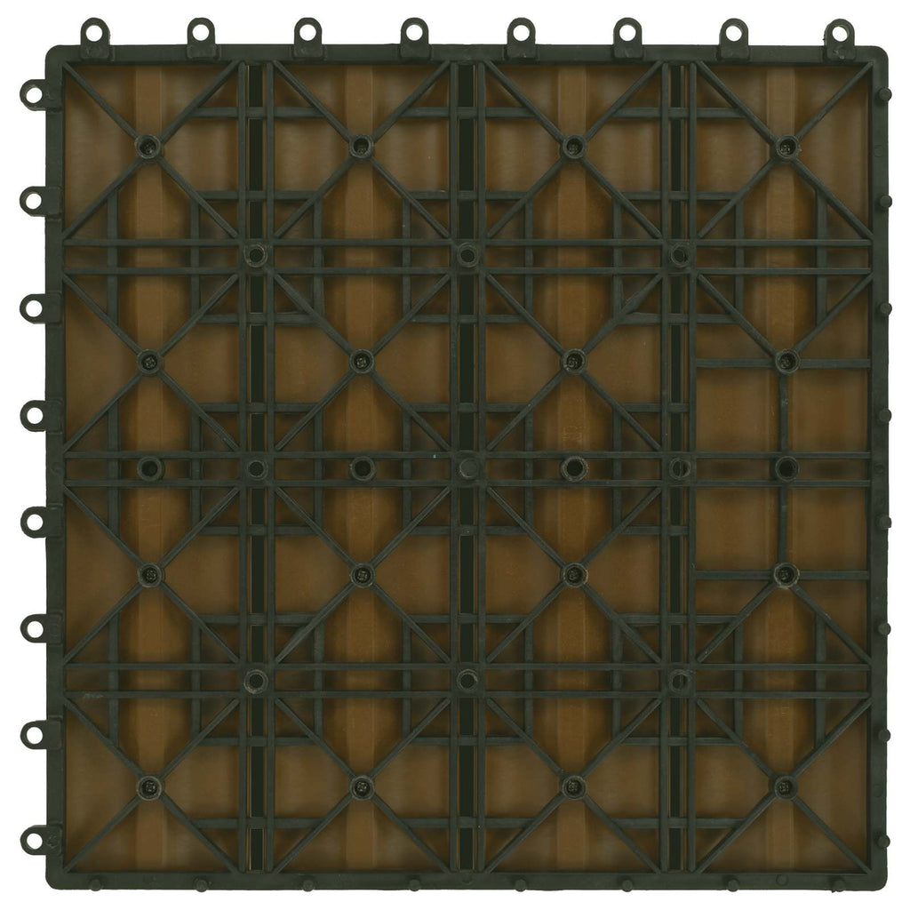vidaXL Terrassenfliese 3D-Design 11 pcs Teak 30 x 30 cm WPC