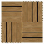 vidaXL Terrassenfliese 3D-Design 11 pcs Teak 30 x 30 cm WPC