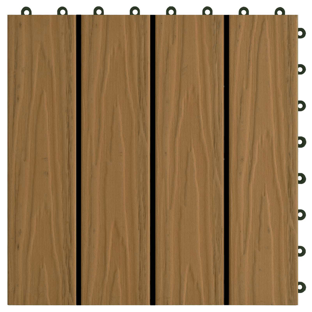 vidaXL Terrassenfliese 3D-Design 11 pcs Teak 30 x 30 cm WPC
