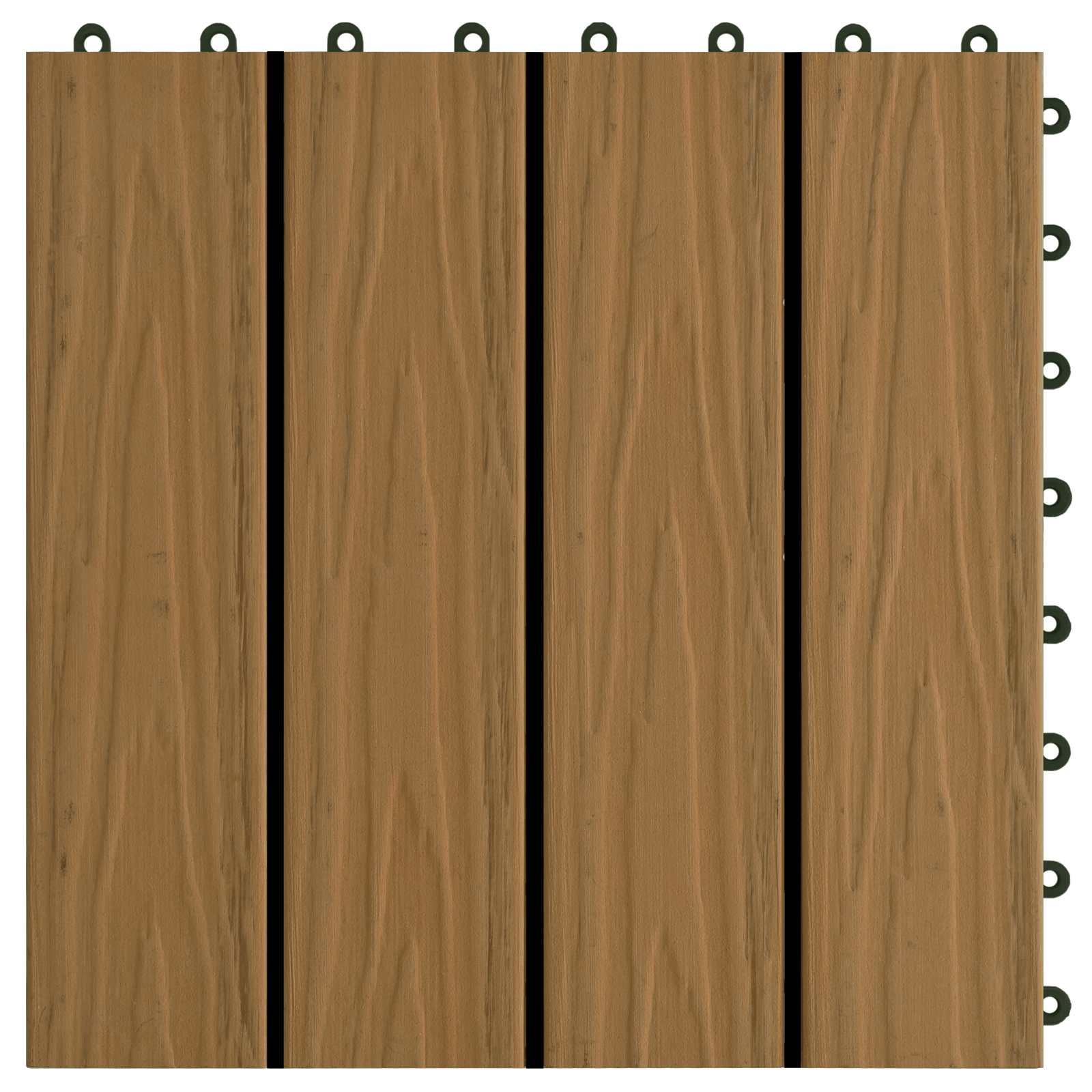 vidaXL Terrassenfliese 3D-Design 11 pcs Teak 30 x 30 cm WPC