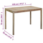 vidaXL Esszimmertisch 120x70x75 cm Akazie Massivholz