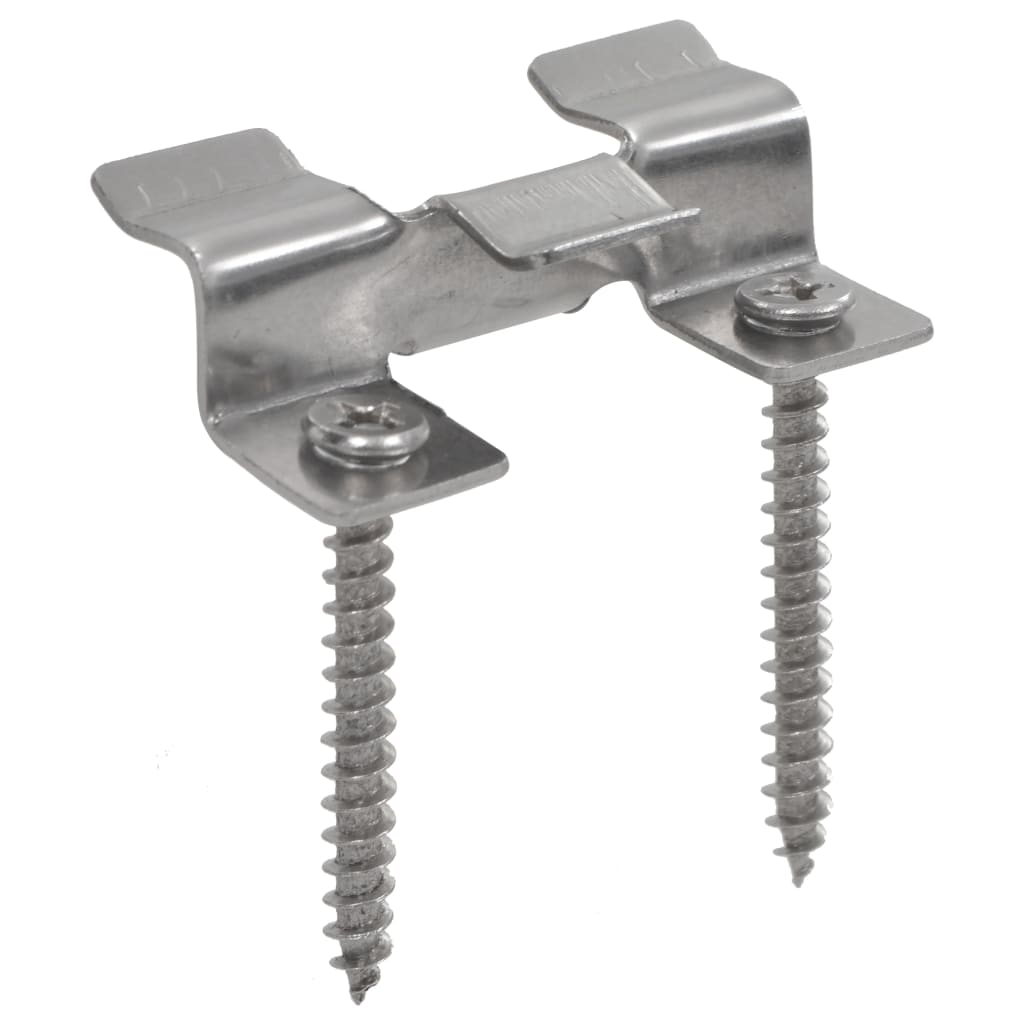 vidaXL 100 Stk. Deckclips mit 200 Schrauben Edelstahl
