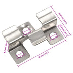 vidaXL 100 Stk. Deckclips mit 200 Schrauben Edelstahl