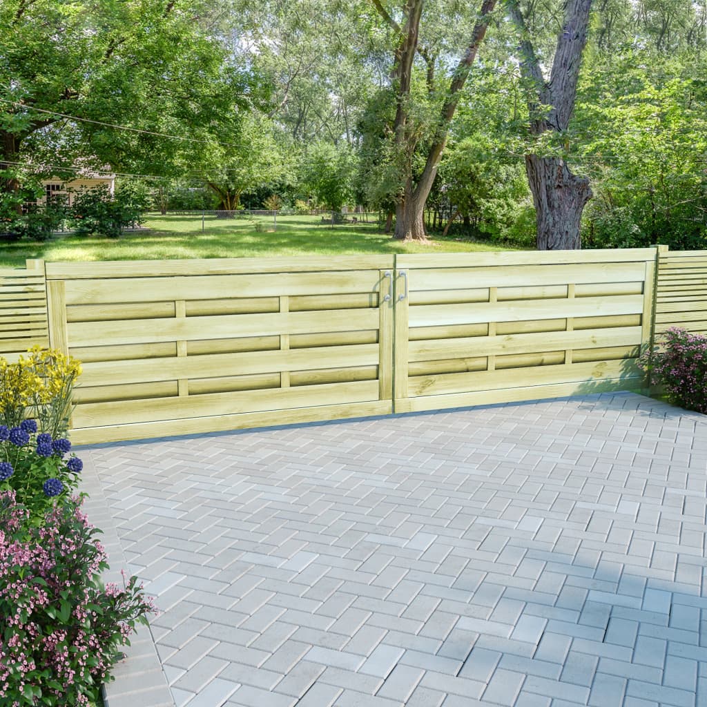 vidaXL Gartentore 2 Stk. Imprägniertes Kiefernholz 150x75 cm Grün