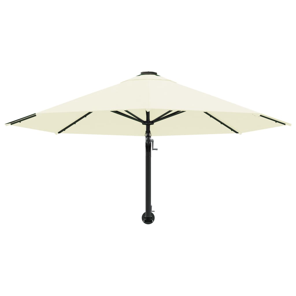 vidaXL Sonnenschirm zur Wandmontage mit Metall-Mast 300 cm Sandweiß