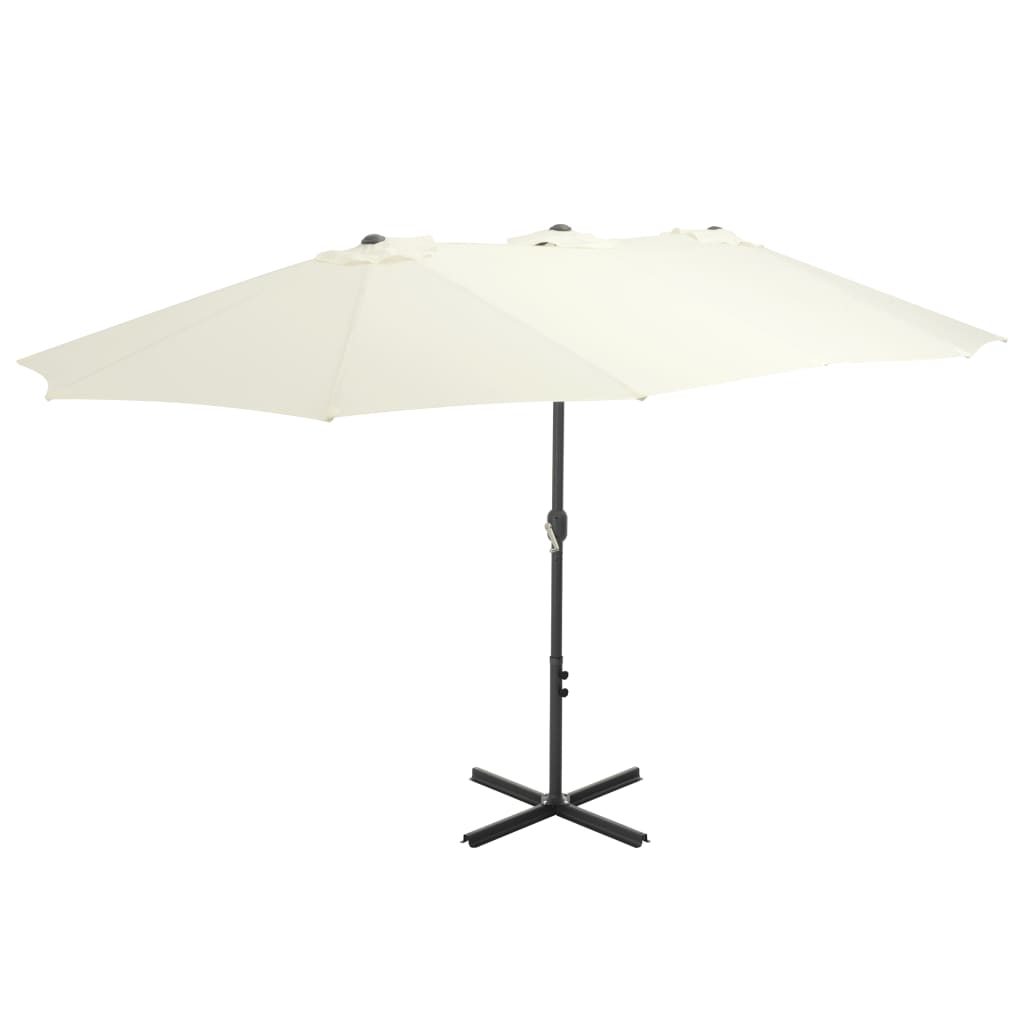 vidaXL Sonnenschirm mit Aluminium-Mast 460x270 cm Sandweiß