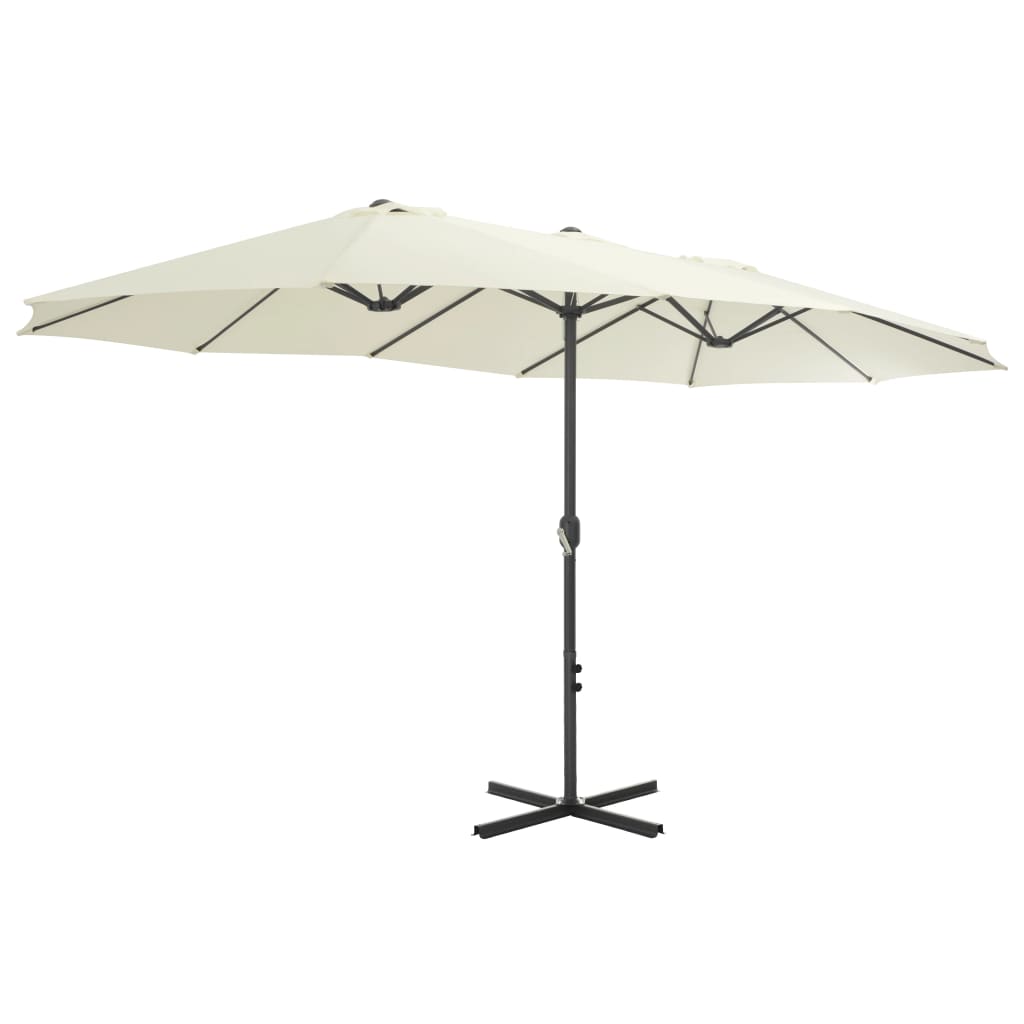 vidaXL Sonnenschirm mit Aluminium-Mast 460x270 cm Sandweiß