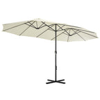 vidaXL Sonnenschirm mit Aluminium-Mast 460x270 cm Sandweiß