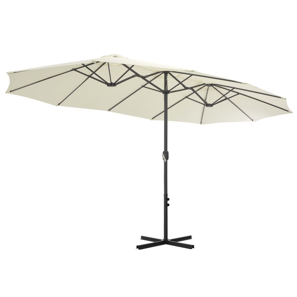 vidaXL Sonnenschirm mit Aluminium-Mast 460x270 cm Sandweiß