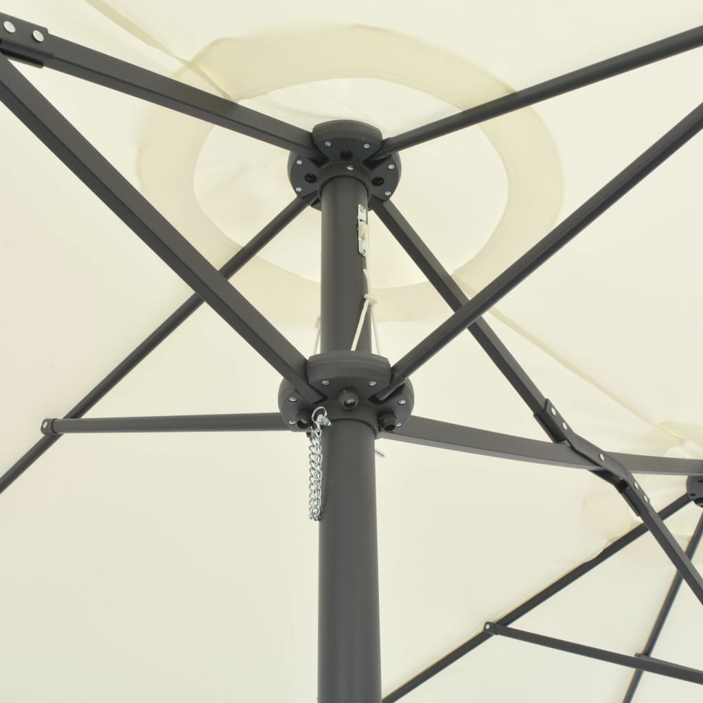 vidaXL Sonnenschirm mit Aluminium-Mast 460x270 cm Sandweiß