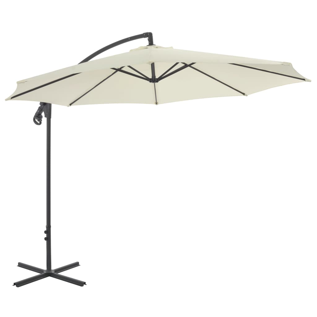 vidaXL Ampelschirm mit Stahl-Mast 250x250 cm Sandweiß