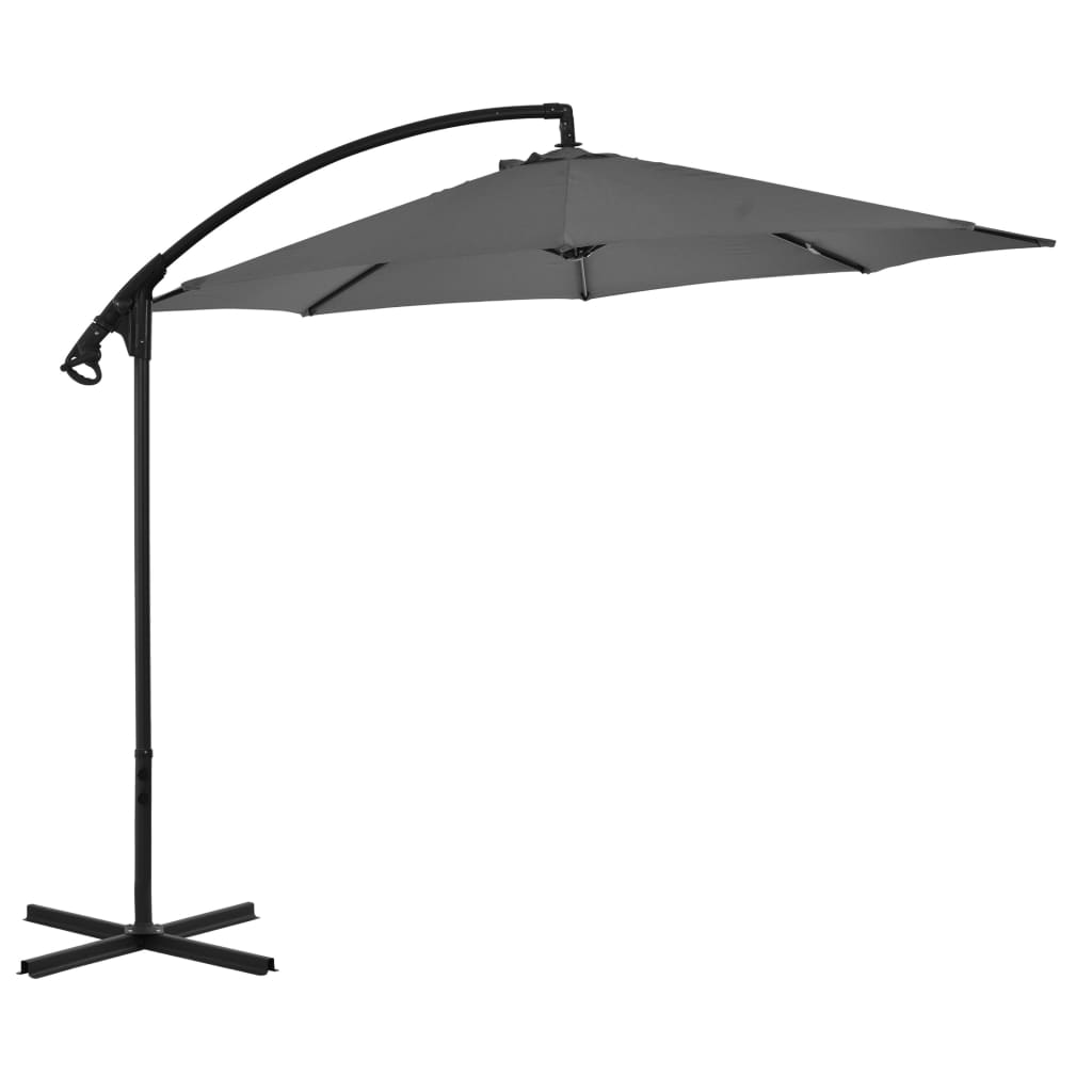vidaXL Ampelschirm mit Stahl-Mast 250x250 cm Anthrazit