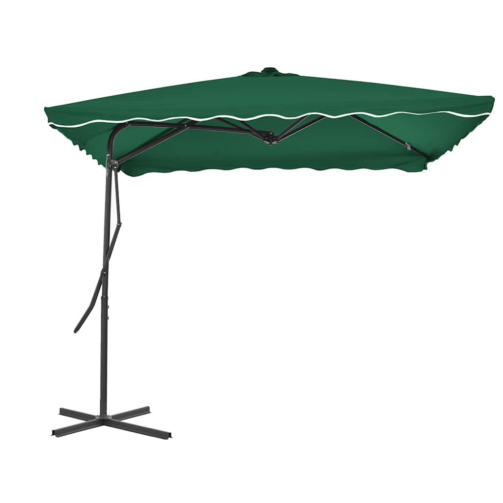 vidaXL Sonnenschirm mit Stahl-Mast 250x250 cm Grün