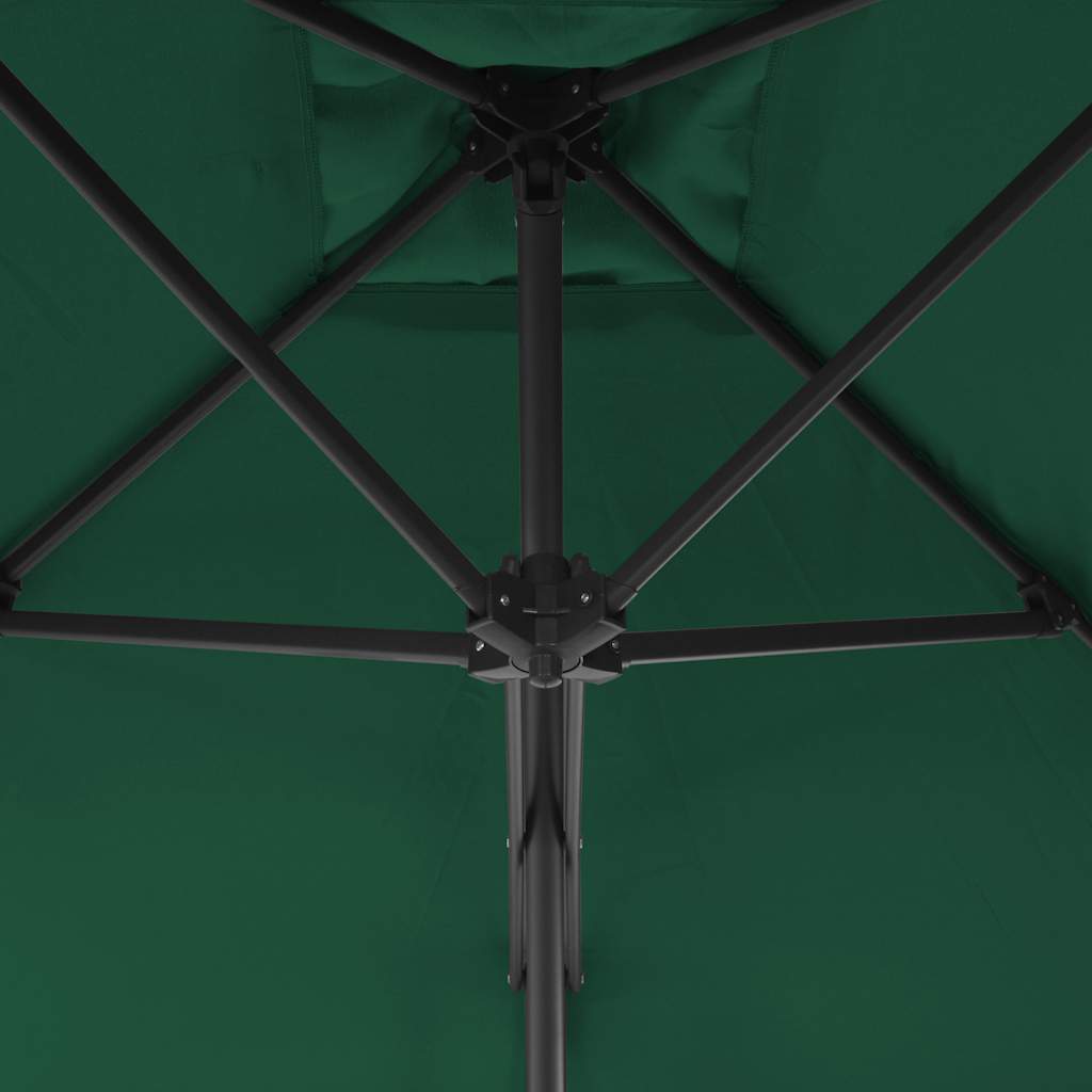vidaXL Sonnenschirm mit Stahl-Mast 250x250 cm Grün