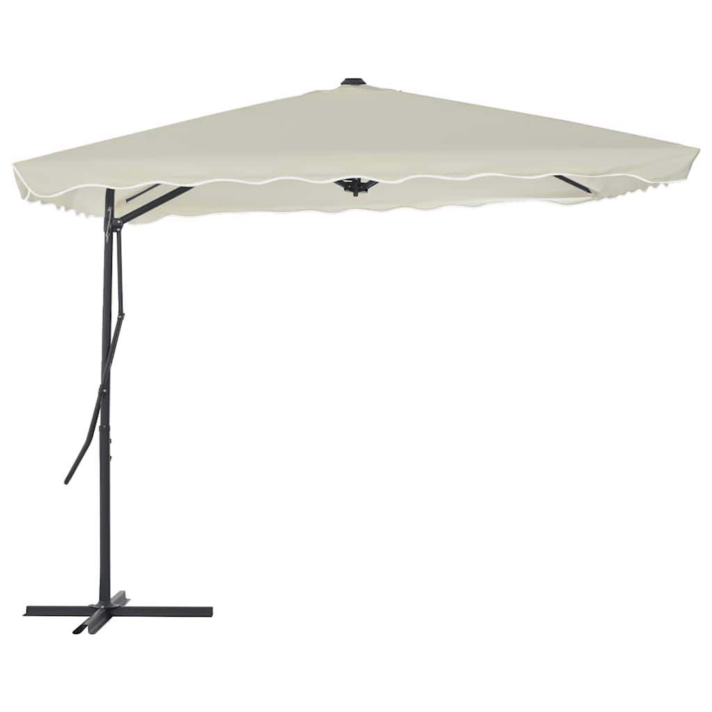 vidaXL Sonnenschirm mit Stahl-Mast 250x250 cm Sandweiß