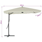 vidaXL Sonnenschirm mit Stahl-Mast 250x250 cm Sandweiß