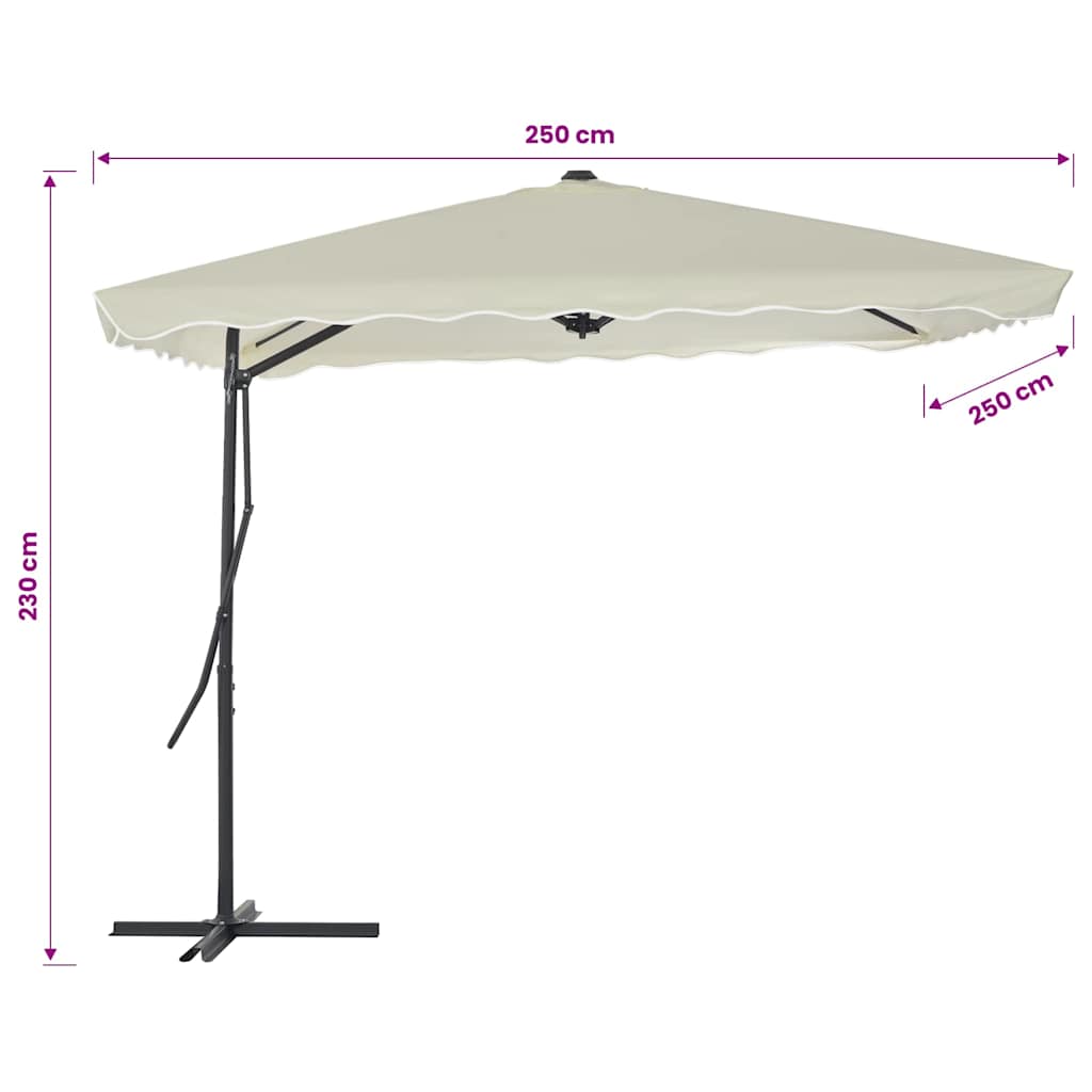vidaXL Sonnenschirm mit Stahl-Mast 250x250 cm Sandweiß