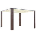 vidaXL Pavillon mit Dach Poly Rattan 300x300x220 cm Braun und Creme