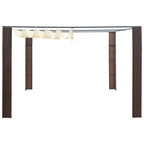 vidaXL Pavillon mit Dach Poly Rattan 300x300x220 cm Braun und Creme