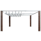 vidaXL Pavillon mit Dach Poly Rattan 300x300x220 cm Braun und Creme