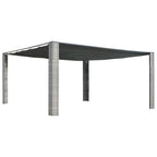 vidaXL Pavillon mit Schiebedach Poly Rattan 400x400x200 cm Grau