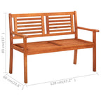 vidaXL Gartenbank 2-Sitzer 120 cm Massivholz Eukalyptus