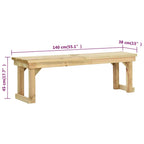 vidaXL Gartenbank 140 cm Imprägniertes Kiefernholz