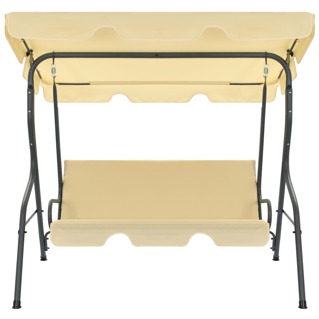 vidaXL Hollywoodschaukel Cremeweiß 170×110×153 cm